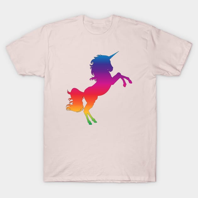 Unicorn Rainbow Sillhouette T-Shirt by snknjak